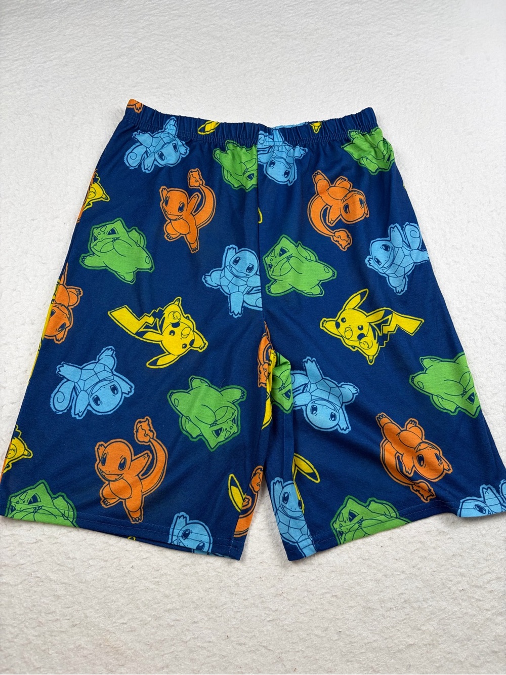 🔥 Pokémon Kids Blue Lounge Pajama Shorts Gen 1 Starters Size Large (L) 🔥